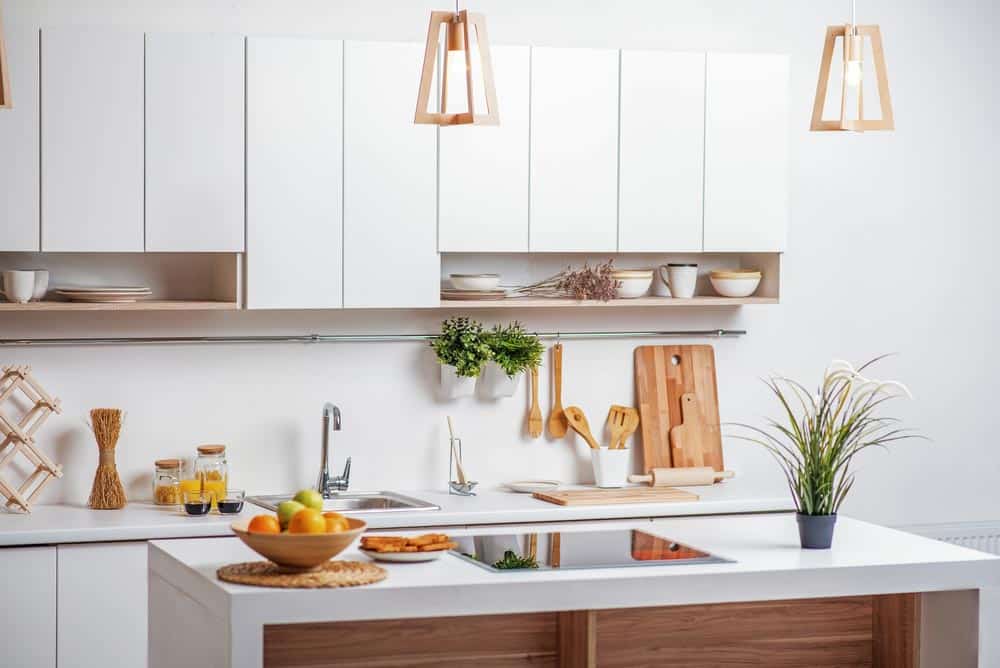 Kitchen With White Cabinets — Inovative Interiors in Cardiff, NSW
