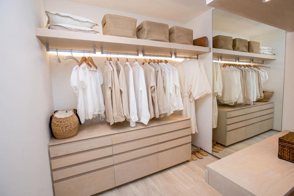 Modern Closet With Clothes — Inovative Interiors in Cardiff, NSW