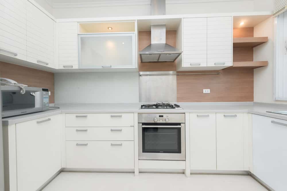 White Custom Cabinet On Kitchen